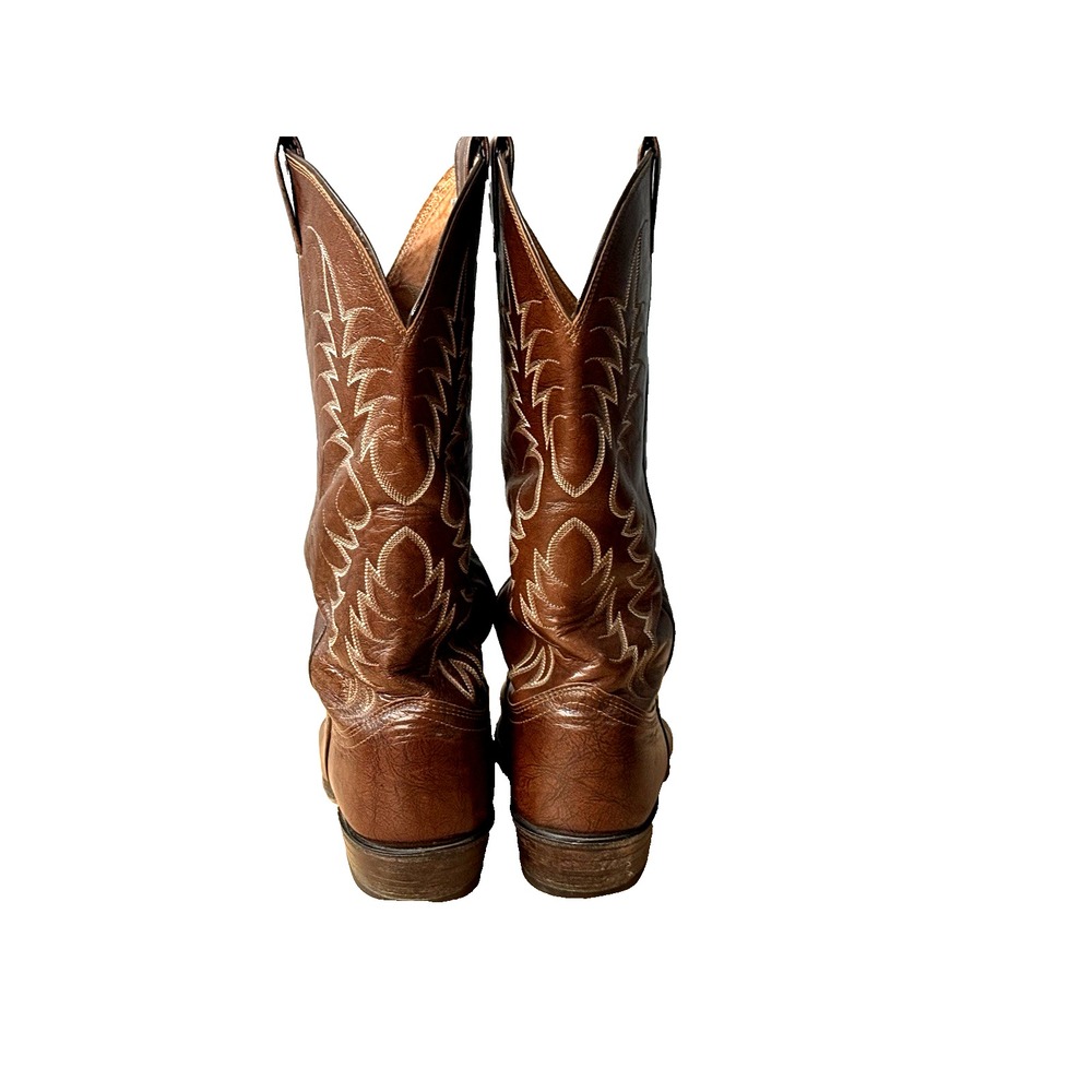 NOCONA Brown Leather Western Cowboy Boot Men's Size 8.5D Made in USA - Picture 4 of 16